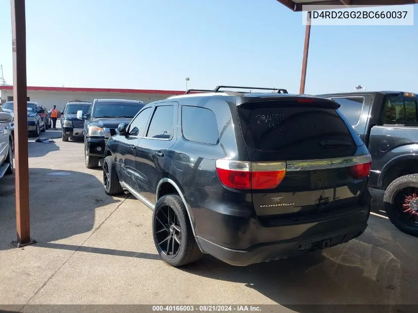 2011 Dodge Durango Express VIN: 1D4RD2GG2BC660037 Lot: 40166003