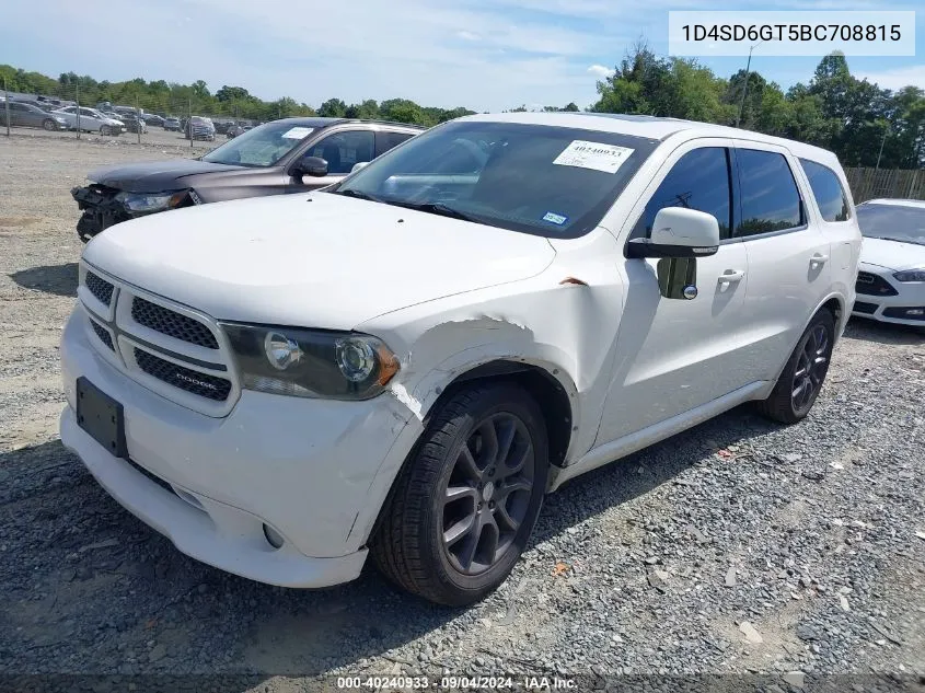 2011 Dodge Durango R/T VIN: 1D4SD6GT5BC708815 Lot: 40240933