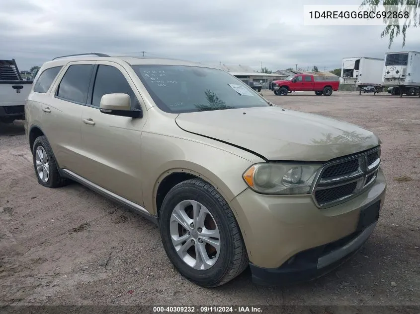 1D4RE4GG6BC692868 2011 Dodge Durango Crew