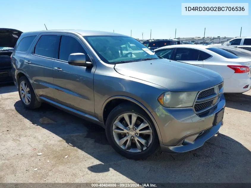 2011 Dodge Durango Heat VIN: 1D4RD3GG2BC706536 Lot: 40404886