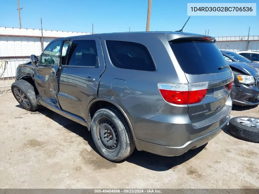 2011 Dodge Durango Heat VIN: 1D4RD3GG2BC706536 Lot: 40404886