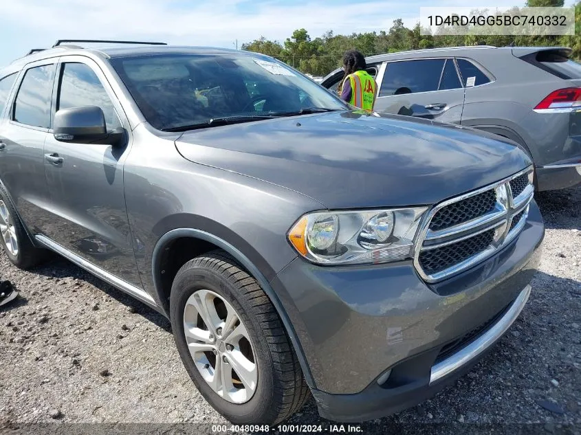 2011 Dodge Durango Crew VIN: 1D4RD4GG5BC740332 Lot: 40480948