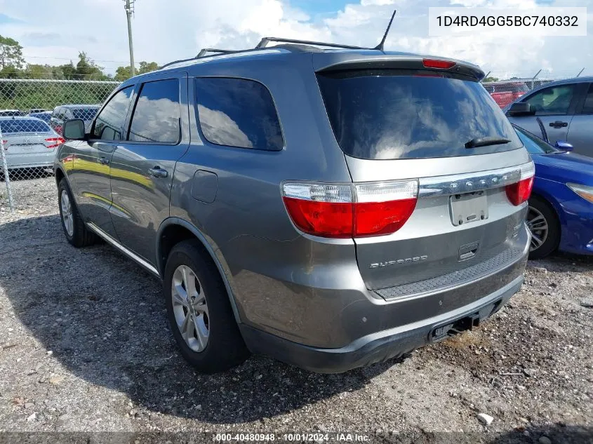 2011 Dodge Durango Crew VIN: 1D4RD4GG5BC740332 Lot: 40480948