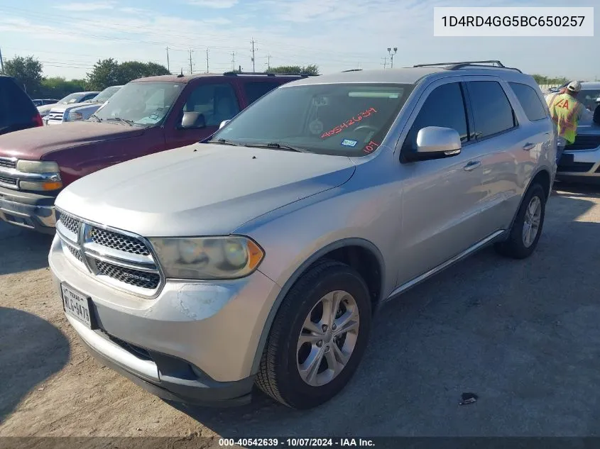 2011 Dodge Durango Crew VIN: 1D4RD4GG5BC650257 Lot: 40542639