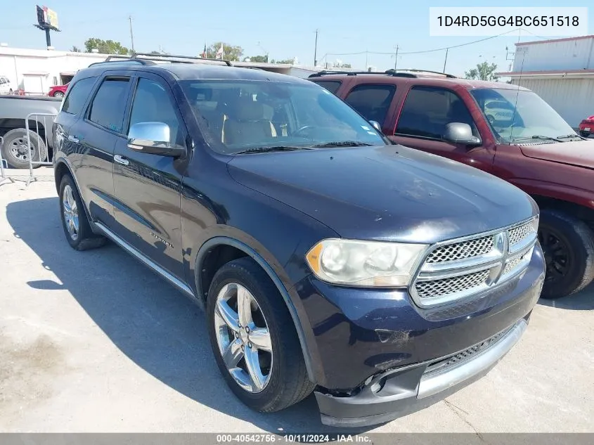 2011 Dodge Durango Citadel VIN: 1D4RD5GG4BC651518 Lot: 40542756