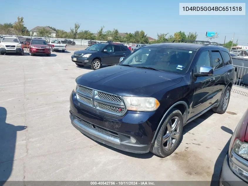 2011 Dodge Durango Citadel VIN: 1D4RD5GG4BC651518 Lot: 40542756