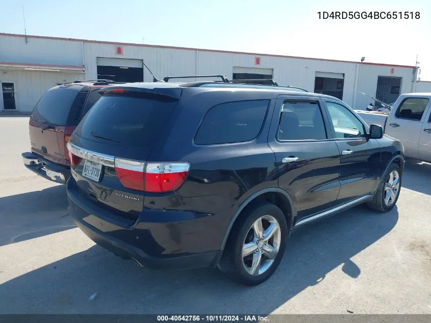 2011 Dodge Durango Citadel VIN: 1D4RD5GG4BC651518 Lot: 40542756