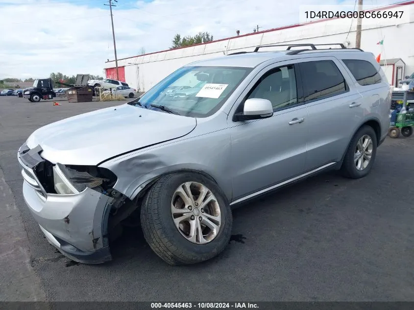 2011 Dodge Durango Crew VIN: 1D4RD4GG0BC666947 Lot: 40545463