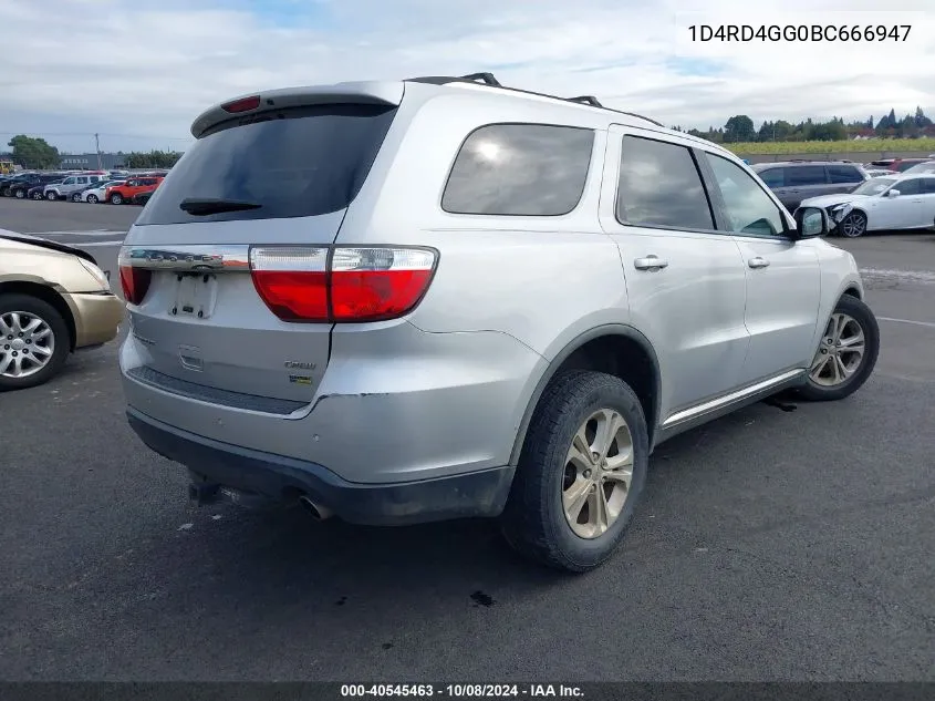 2011 Dodge Durango Crew VIN: 1D4RD4GG0BC666947 Lot: 40545463