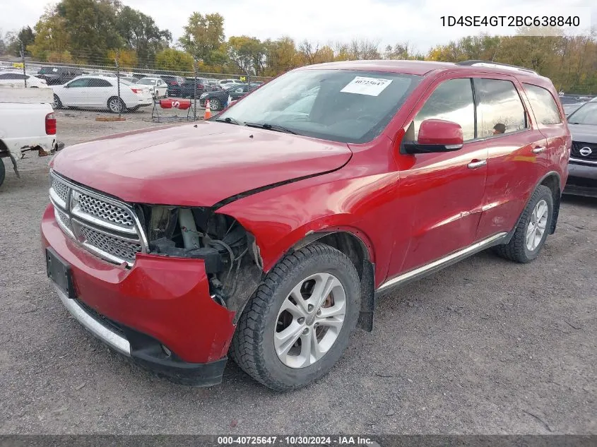 2011 Dodge Durango Crew VIN: 1D4SE4GT2BC638840 Lot: 40725647