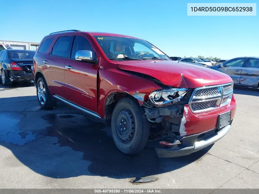 2011 Dodge Durango Citadel VIN: 1D4RD5GG9BC652938 Lot: 40795390