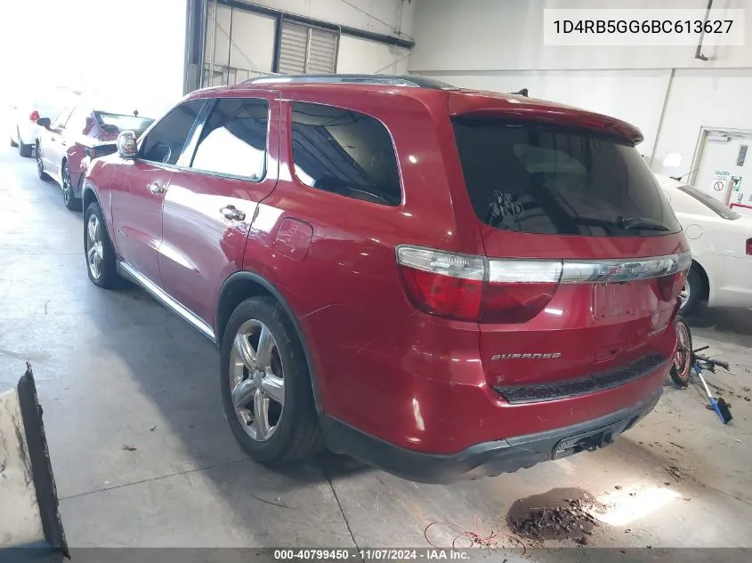 2011 Dodge Durango VIN: 1D4RB5GG6BC613627 Lot: 40799450