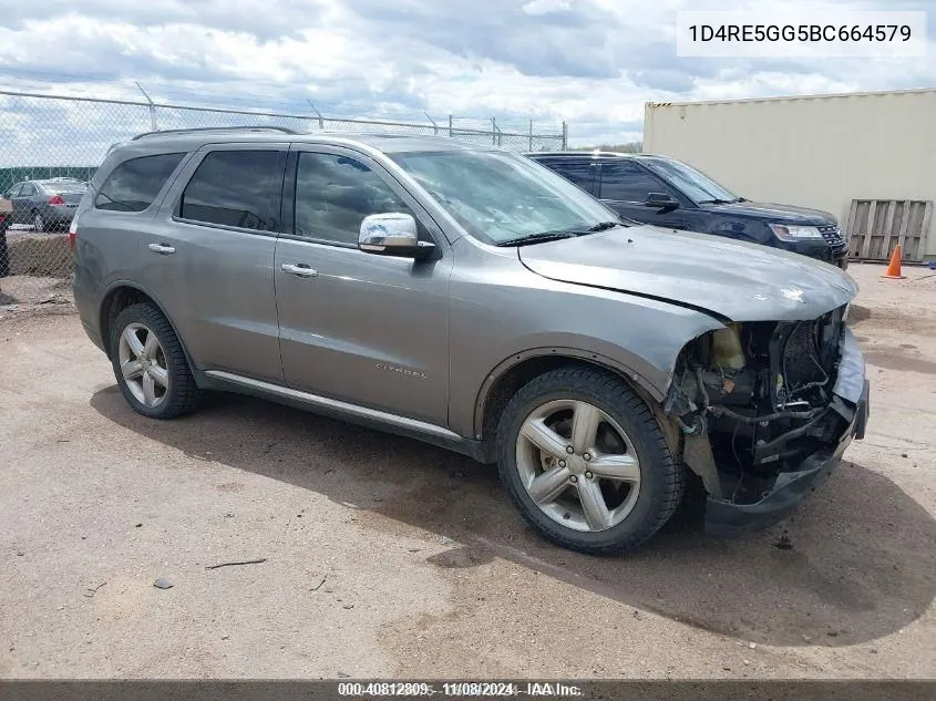 2011 Dodge Durango Citadel VIN: 1D4RE5GG5BC664579 Lot: 40812809