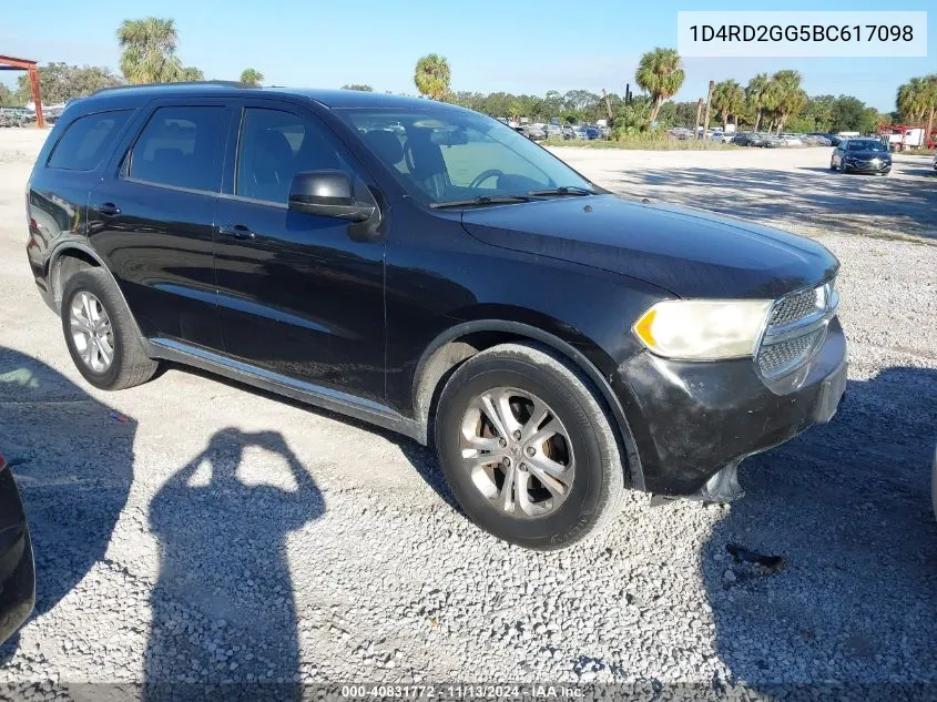 2011 Dodge Durango Express VIN: 1D4RD2GG5BC617098 Lot: 40831772