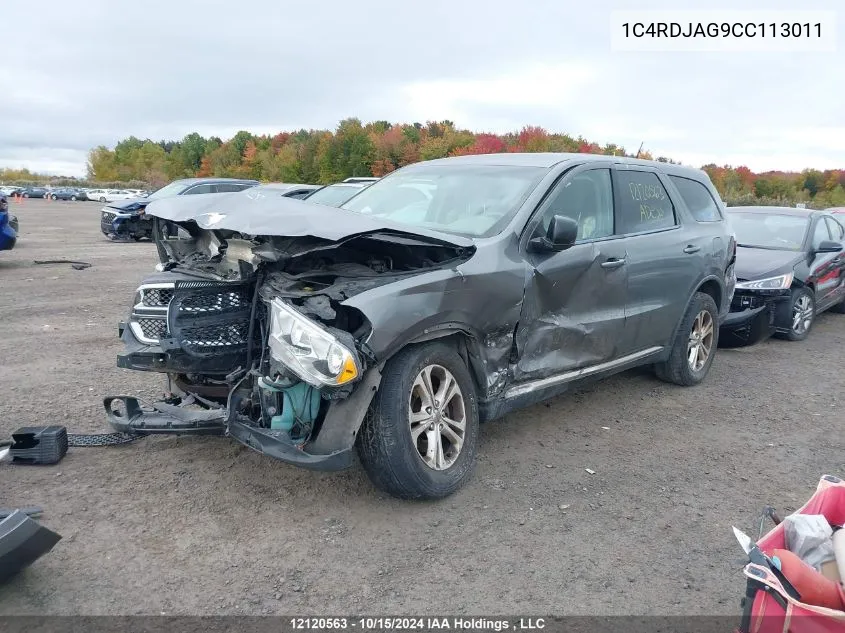 2012 Dodge Durango VIN: 1C4RDJAG9CC113011 Lot: 12120563