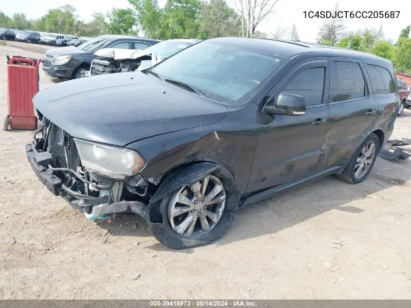 2012 Dodge Durango R/T VIN: 1C4SDJCT6CC205687 Lot: 39418873