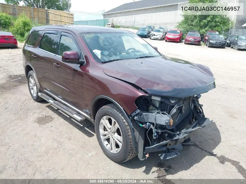 1C4RDJAG3CC146957 2012 Dodge Durango Sxt