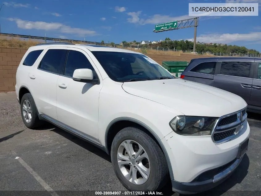 2012 Dodge Durango Crew VIN: 1C4RDHDG3CC120041 Lot: 39894907