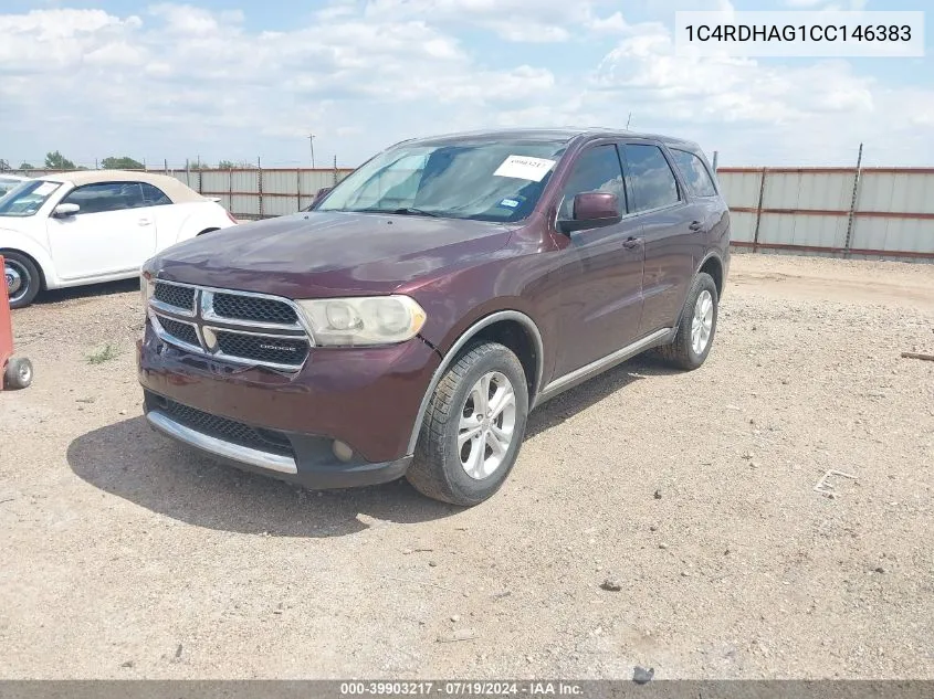 2012 Dodge Durango Sxt VIN: 1C4RDHAG1CC146383 Lot: 39903217