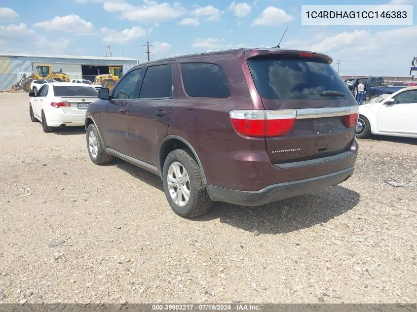 2012 Dodge Durango Sxt VIN: 1C4RDHAG1CC146383 Lot: 39903217