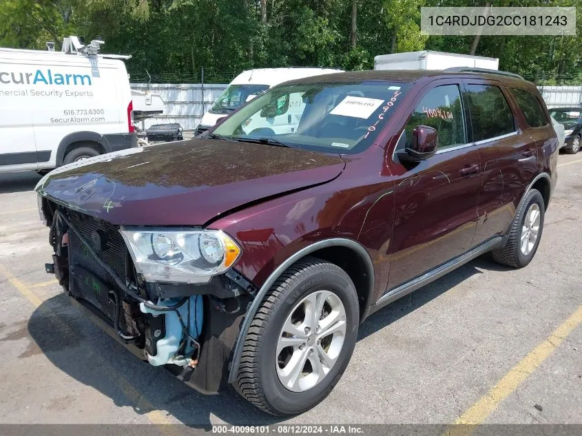 1C4RDJDG2CC181243 2012 Dodge Durango Crew