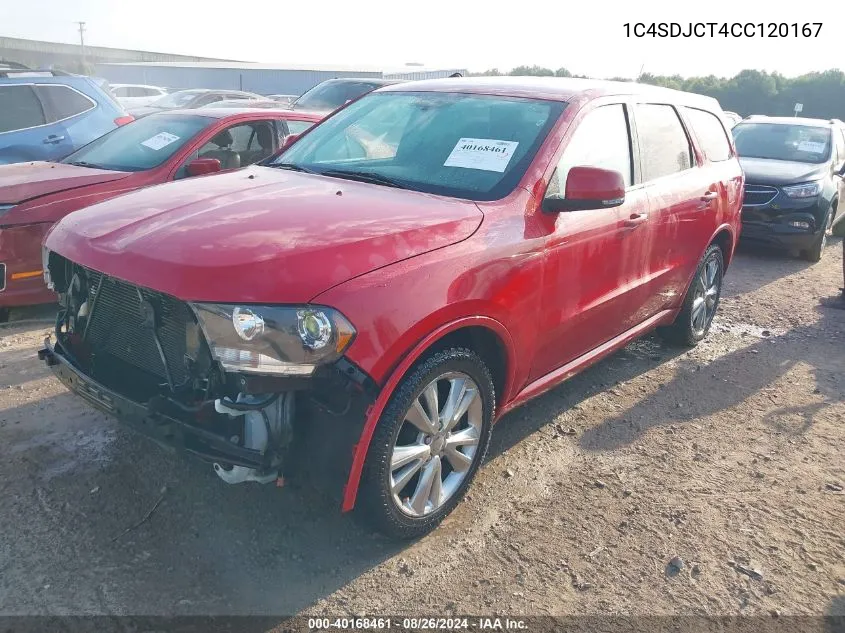 2012 Dodge Durango R/T VIN: 1C4SDJCT4CC120167 Lot: 40168461