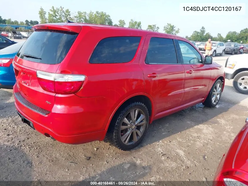 2012 Dodge Durango R/T VIN: 1C4SDJCT4CC120167 Lot: 40168461