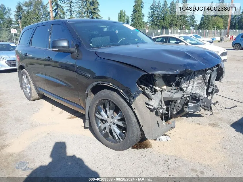 2012 Dodge Durango R/T VIN: 1C4SDJCT4CC238011 Lot: 40209389