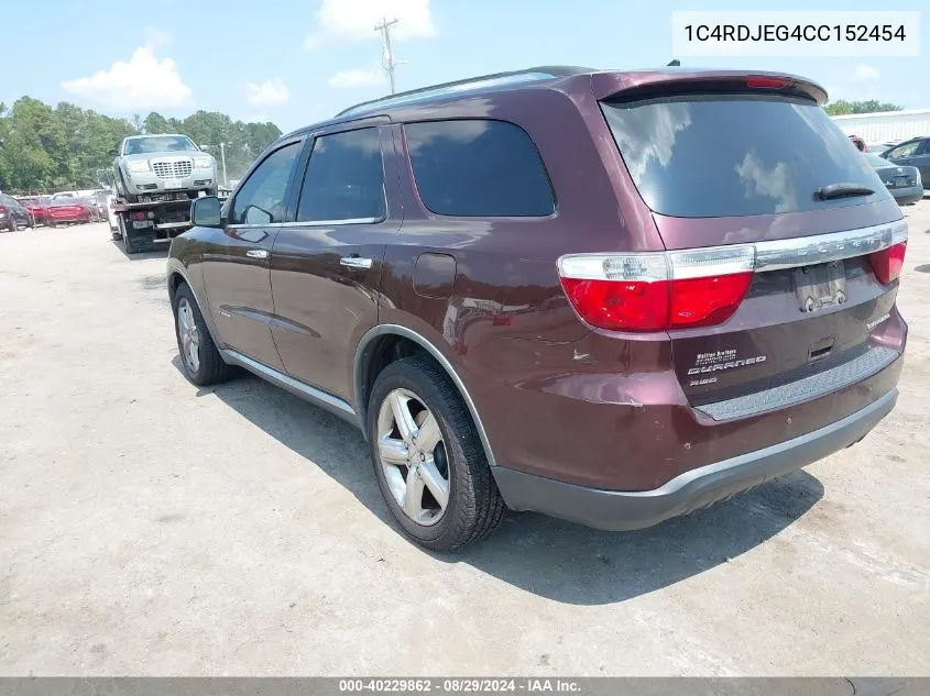 2012 Dodge Durango Citadel VIN: 1C4RDJEG4CC152454 Lot: 40229862