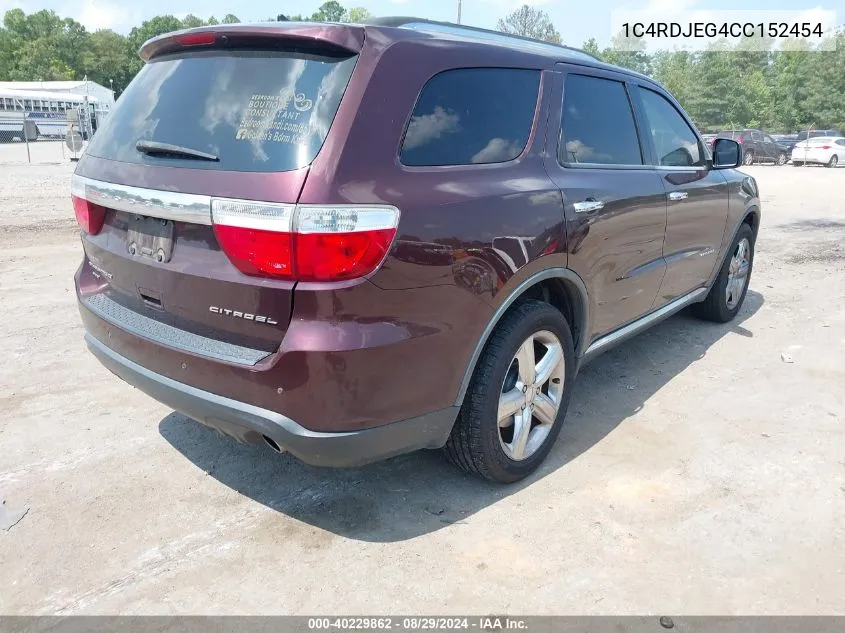 1C4RDJEG4CC152454 2012 Dodge Durango Citadel