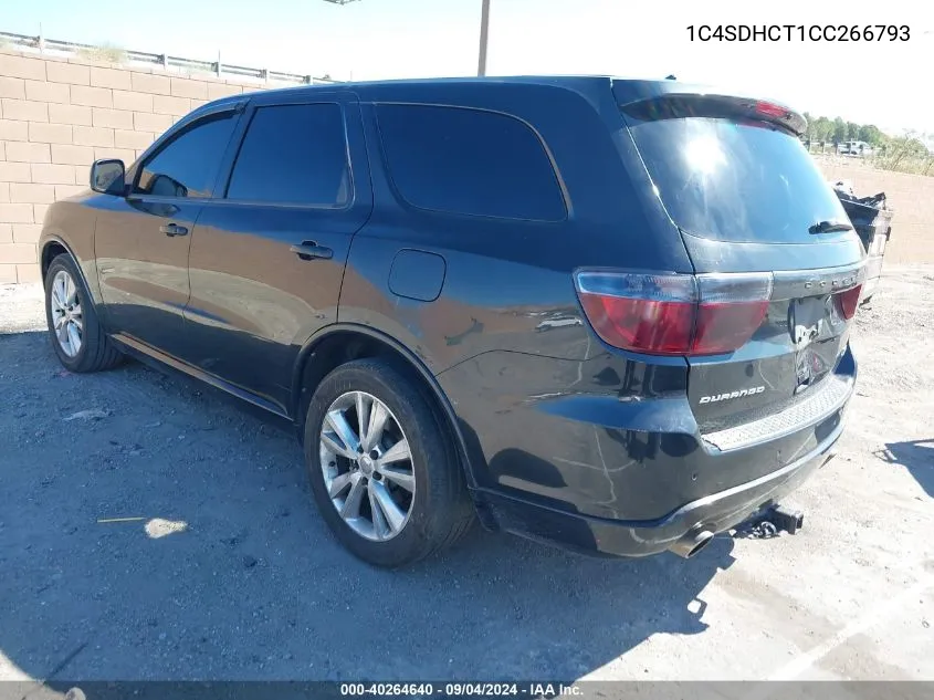 2012 Dodge Durango R/T VIN: 1C4SDHCT1CC266793 Lot: 40264640