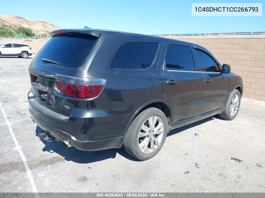 2012 Dodge Durango R/T VIN: 1C4SDHCT1CC266793 Lot: 40264640