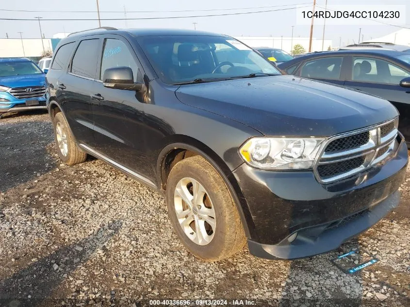 2012 Dodge Durango Crew VIN: 1C4RDJDG4CC104230 Lot: 40336696