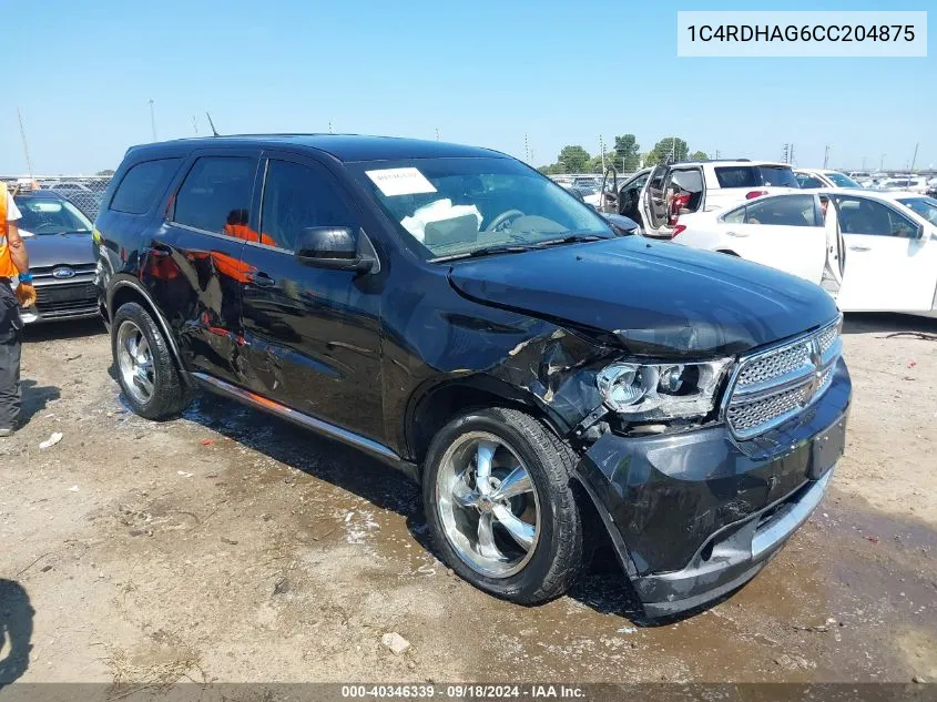 2012 Dodge Durango Sxt VIN: 1C4RDHAG6CC204875 Lot: 40346339