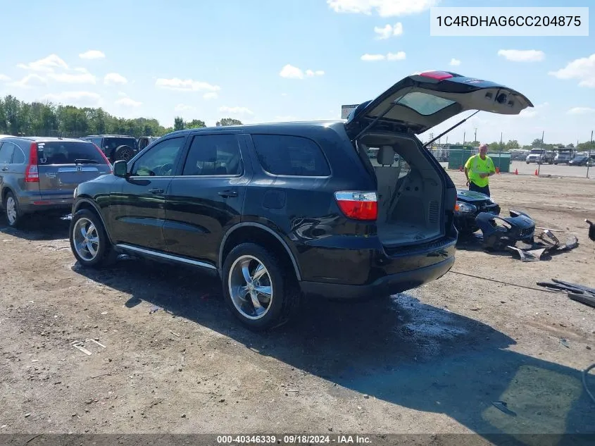 2012 Dodge Durango Sxt VIN: 1C4RDHAG6CC204875 Lot: 40346339