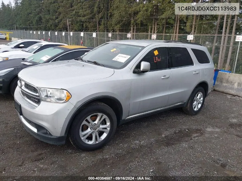 2012 Dodge Durango Crew VIN: 1C4RDJDGXCC113983 Lot: 40354587