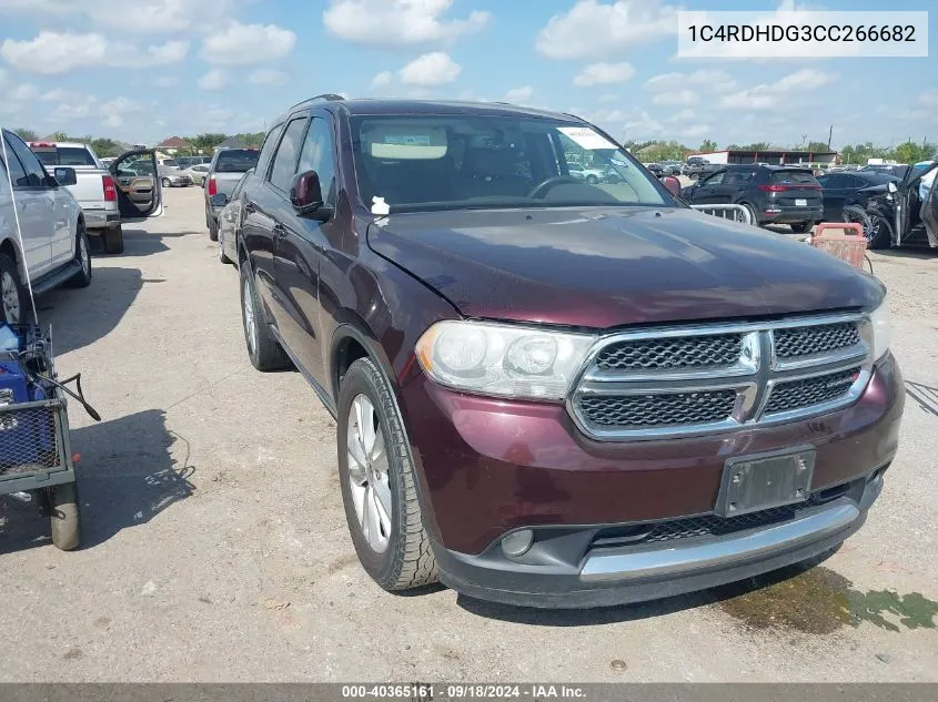 2012 Dodge Durango Crew VIN: 1C4RDHDG3CC266682 Lot: 40365161