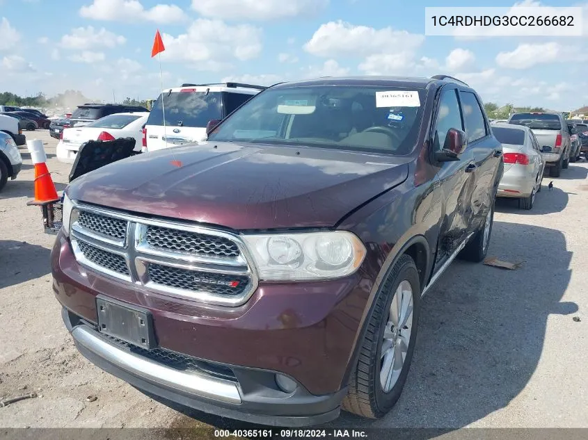 2012 Dodge Durango Crew VIN: 1C4RDHDG3CC266682 Lot: 40365161