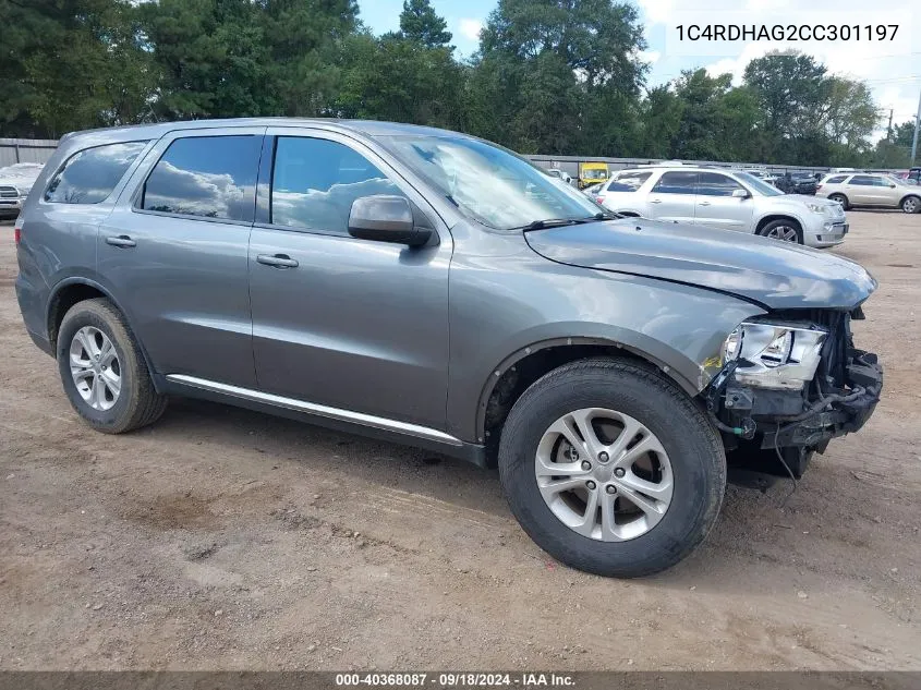 2012 Dodge Durango Sxt VIN: 1C4RDHAG2CC301197 Lot: 40368087