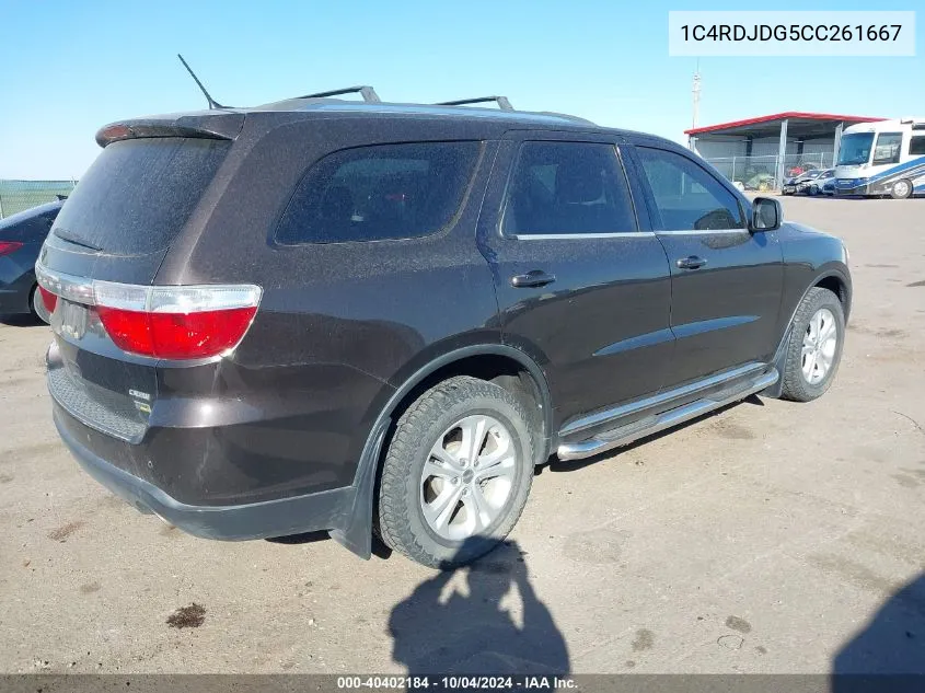 2012 Dodge Durango Crew VIN: 1C4RDJDG5CC261667 Lot: 40402184