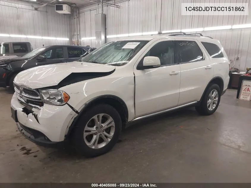 2012 Dodge Durango Crew VIN: 1C4SDJDT3CC151862 Lot: 40405085