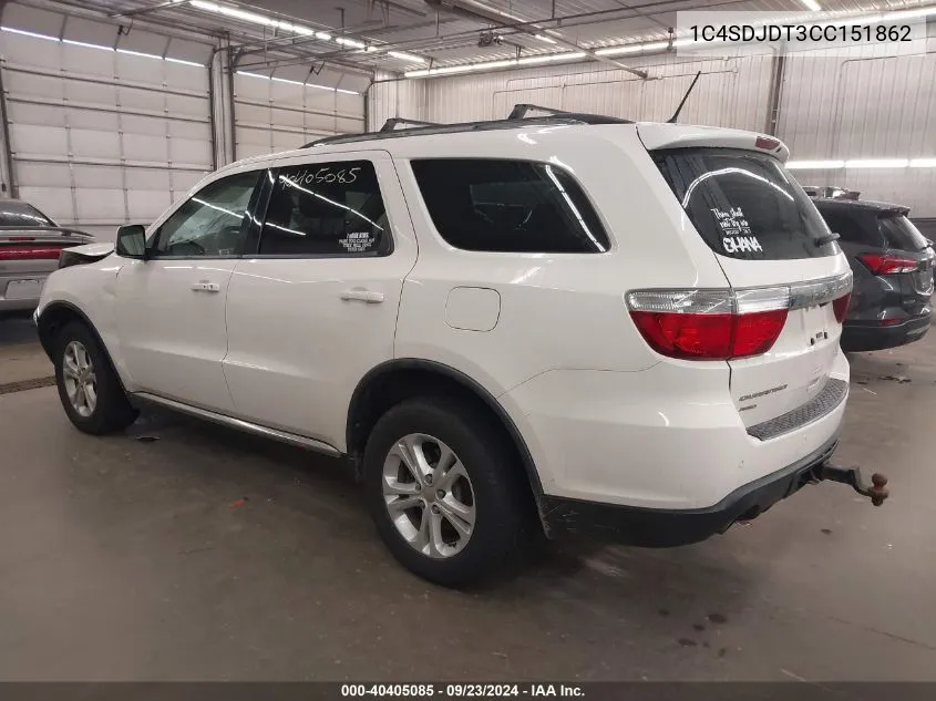 2012 Dodge Durango Crew VIN: 1C4SDJDT3CC151862 Lot: 40405085