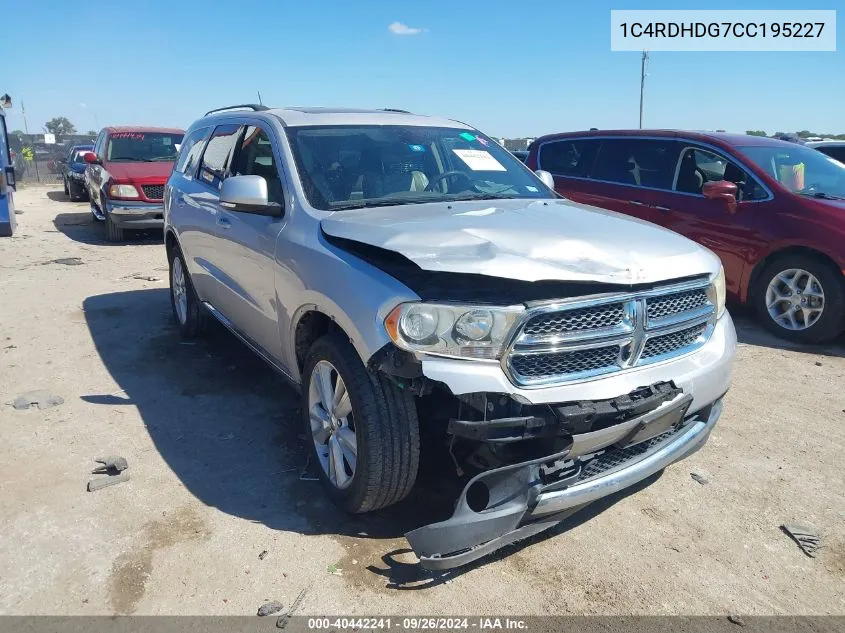 2012 Dodge Durango Crew VIN: 1C4RDHDG7CC195227 Lot: 40442241