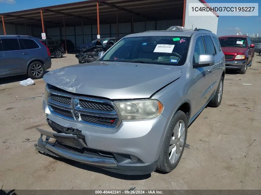 2012 Dodge Durango Crew VIN: 1C4RDHDG7CC195227 Lot: 40442241