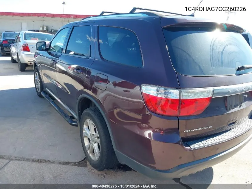 1C4RDHAG7CC260226 2012 Dodge Durango Sxt