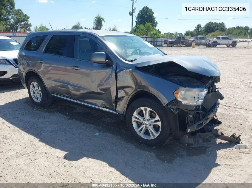 2012 Dodge Durango Sxt VIN: 1C4RDHAG1CC335406 Lot: 40492135