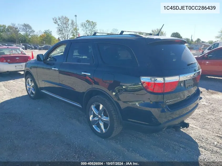 2012 Dodge Durango Citadel VIN: 1C4SDJET0CC286439 Lot: 40526004