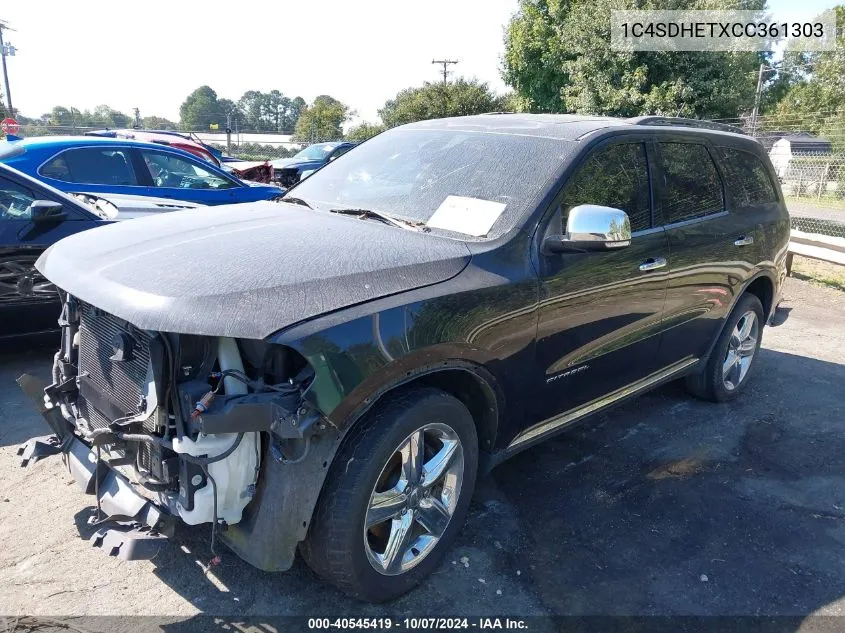 2012 Dodge Durango Citadel VIN: 1C4SDHETXCC361303 Lot: 40545419