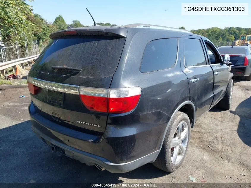 2012 Dodge Durango Citadel VIN: 1C4SDHETXCC361303 Lot: 40545419