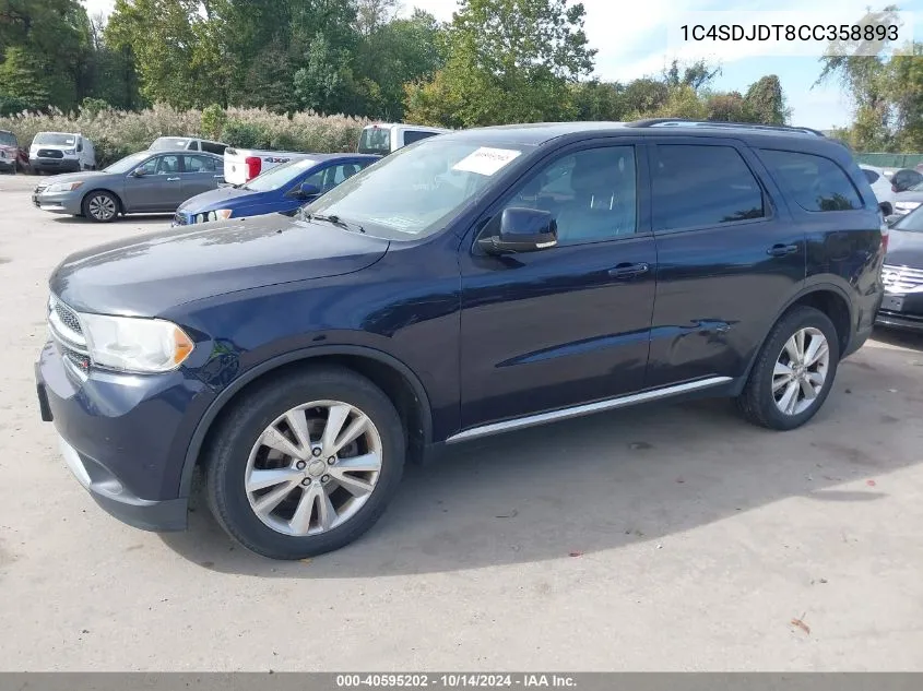 2012 Dodge Durango Crew VIN: 1C4SDJDT8CC358893 Lot: 40595202